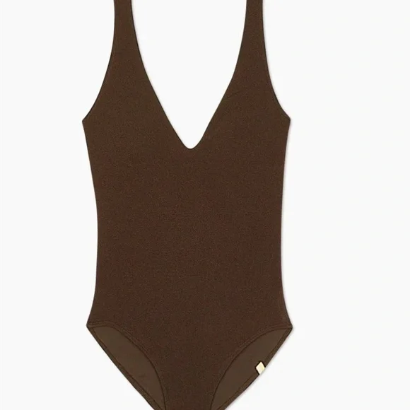 NWT Sz 12 Summersalt LuxeCrinkle texture one piece in Mocha - Picture 3 of 6